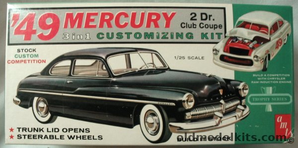 AMT 1/25 1949 Mercury 2 Door Club Coupe 3 in 1 Kit, 02-349-149 plastic model kit